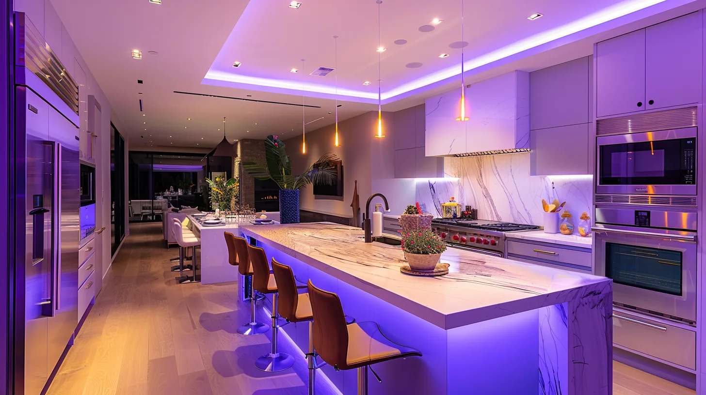 Cuisine équipée d’une installation domotique