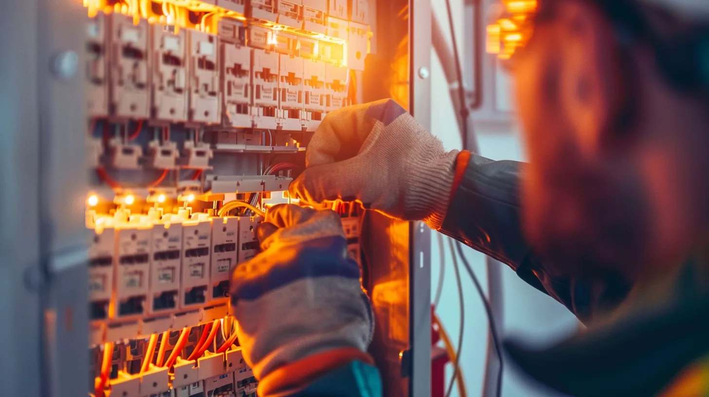 Pose de disjoncteurs dans un tableau électrique
